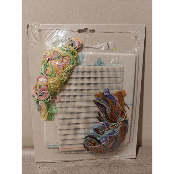 Vintage Janlynn Sleepy Bunnies Birth Sampler Cross-Stitch Kit 054-0064 - Picture 4 of 4